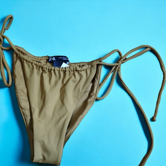 ZARA Olive Slide String Bikini Bottoms - Picture 7 of 8